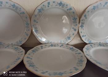 Talerze porcelanowe PRL, 6 szt