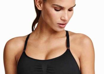 CZARNY TOP SPORTOWY H&M XS 34 SPORT FITNESS BIEGANIE stanik