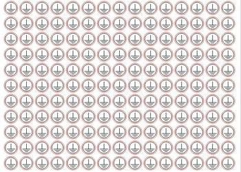 Naklejka uziemienie białe rozdzielnice 165szt 10mm