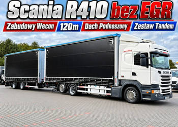 Scania R410 bez EGR Zabudowy Wecon 120m Dach Podnoszony Zestaw Tandem 120m…