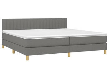 Łóżko kontynentalne z materacem ciemnoszara tkanina 200x200cm WM-3133902
