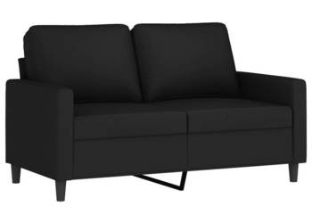 Sofa 2-osobowa czarna 120 cm tapicerowana aksamitem WM-359194