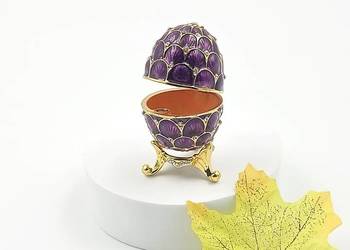 Jajko jajo faberge pojemniki szkatułka fiolet.