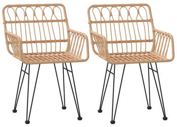 Krzesła ogrodowe 2 szt. 56x64x80 cm rattan PE WM-319426