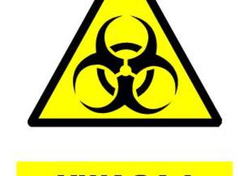 Naklejka Uwaga! Materiał zakaźny ZOO-31