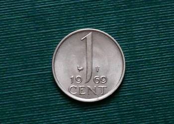 HOLANDIA - 1 cent, 1969r Znak "Kogut"