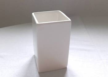 Pojemnik biały Kubek ceramika Organizer łazienkowy i nie tylko 6x6x11h NOWY
