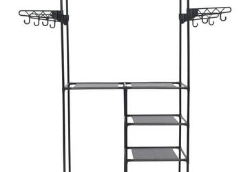 Wieszak na ubrania stal i włóknina 87 x 44 x 158 cm czarny WM-245744