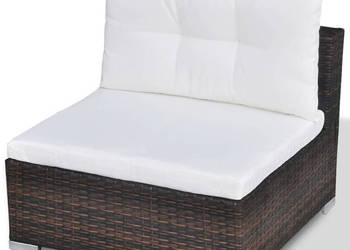 10-cz. zestaw mebli do ogrodu poduszki rattan PE brązowy WM-41875