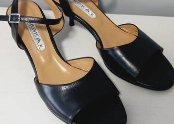 Sandały srebrne skóra naturalna 38 Neścior