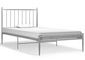 Łóżko Metalowe Szare Rama Łóżka Ze Stelażem 100 x 200 cm WM-325014