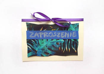 monstera zaproszenie na imprezę, ogólne zaproszenia boho c6
