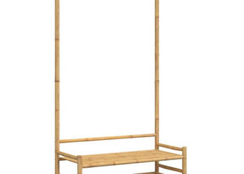 Wieszak na ubrania z półkami 103x40x183 cm bambusowy WM-368032