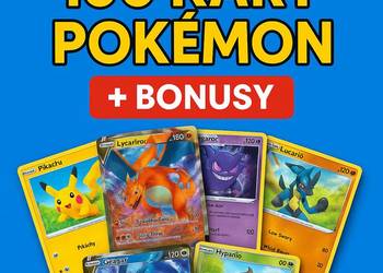 Bulk Zestaw Kart Pokémon - 100 Losowych Kart + Bonus