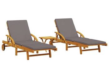 vidaXL Leżaki, 2 szt., ze stolikiem(SKU:3206368)