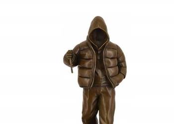 Banksy Style - Chłopiec ze Złotym Balonem - Figura Rzeźba z Brązu - Ozdoba