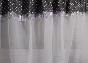 firanka  z cyrkoniami-glamur 220/70 cm