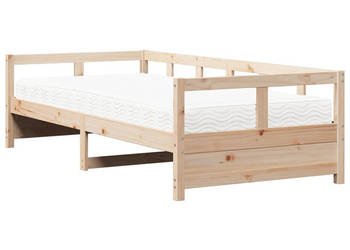 Łóżko dzienne z materacem lite drewno sosnowe 90x200 cm WM-3321050