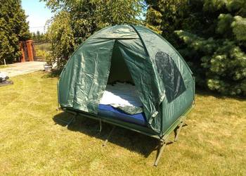 sprzedam namiot z lozkiem polowym stan bdb kompletmy