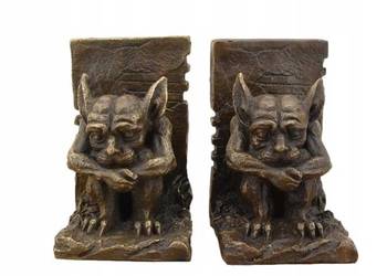 Podpórki Pod Książki - Ograniczniki - Siedzące Gobliny - Figura z Brązu