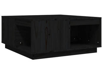 Stolik kawowy czarny 80x81x365 cm lite drewno sosnowe WM-814528