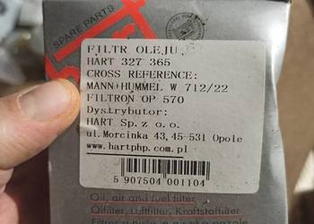 Filtr oleju Hart 327365 , OP 570 Opel Daewoo Saab Chevrolet
