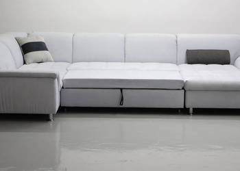 TPY narożnik Wielkie U funkcja spania rogówka sofa kanapa salon Błękit lodo