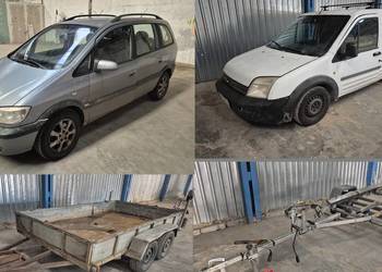 Syndyk sprzeda: Opel Zafira, Ford Transit Connect, przyczepa lekka - 3 szt.