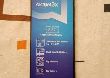 Alcatel 3X nieużywany 4/64 6,52" 4000mAh