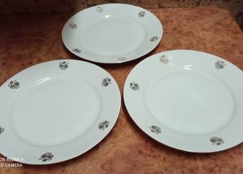 Duże 3 talerze porcelana Huta Karolina