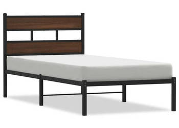 Łóżko z wezgłowiem bez materaca brązowy dąb 90x200 cm WM-4017144