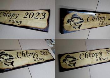 Szyld drewniane reklamowy baner z drewna tablica pirografia