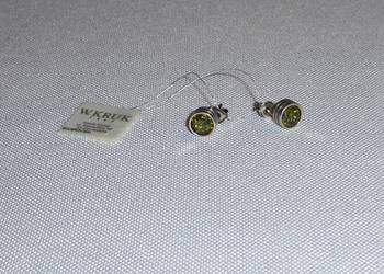 W. Kruk Srebrne kolczyki/wkręty z kryształami Swarovski NOWE