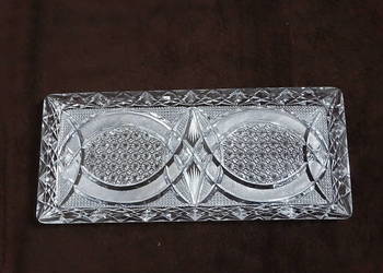 Duża, CIĘŻKA Patera Kryształowa 1,92 kg, 40 cm – Piękny Wzór