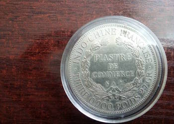 Moneta 1 piastr Indochiny 1913