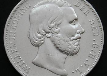 HOLANDIA 2 1/2 GULDEN 1871 - KRÓL WILLEM III - NIDERLANDY SREBRO