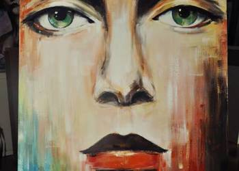Twarz kobiety ABSTRAKCJA surrealizm duży obraz do salonu