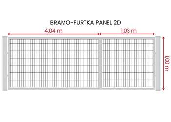 Bramo-furtka Panel 2D 4,04m/1,03m Ocynkowana