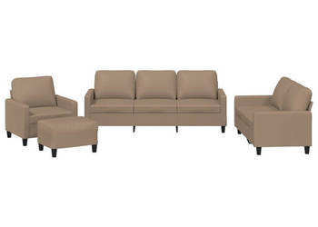 4-osobowa sofa z poduszkami cappuccino sztuczna skóra WM-3201407