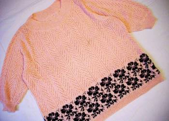 Pastelowy Sweter Wzór 44 46 vintage
