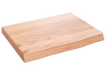 Półka brązowa 40x30x(2-4) cm lakierowane lite drewno dębowe WM-363627
