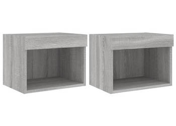 Szafki nocne z LED ścienne 2 szt. kolor szary dąb sonoma WM-837124