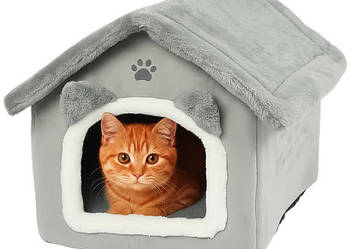 Legowisko dla kota - domek szary 25706