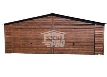 Garaż blaszany 7x6 drewnopodobny GP130