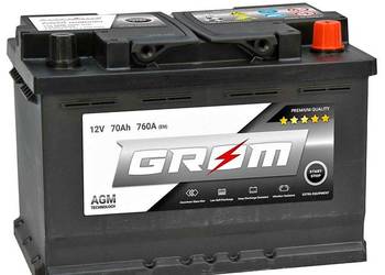 Akumulator GROM AGM START&STOP 70Ah 760A Prawy Plus Akumulator GROM AGM START&STOP 70Ah 760A Prawy Plus