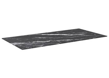 Blat stołu czarny 100x50 cm 6 mm szkło ze wzorem marmuru WM-322274