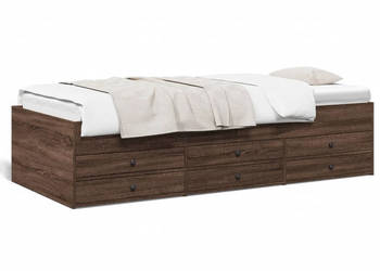 Łóżko dzienne z szufladami bez materaca brązowy dąb 75x190 cm WM-3280894