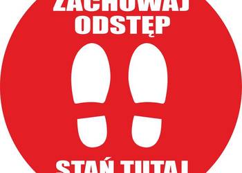 Naklejka zachowaj odstęp na podłogę