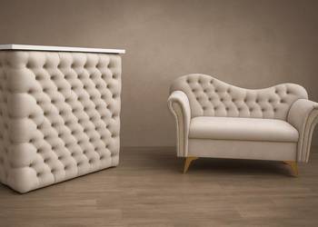 Sofa Glamour do salonu fryzjerskiego kosmetycznego