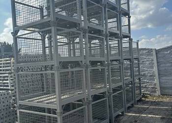 Kosz siatkowy malowany gitterbox półotwarty kosze palety modułowe paleta